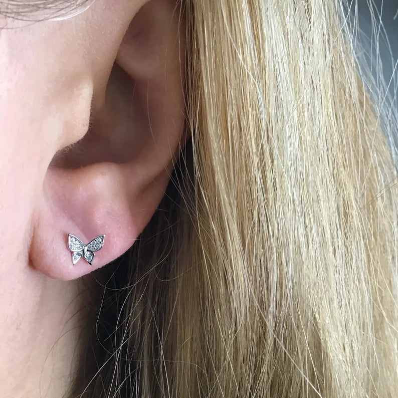 Tiny Flower and Butterfly Earrings