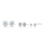 Set of 6 tiny single stud earring sterling silver