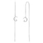 Crescent moon and star ear threader sterling silver
