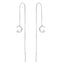 Crescent moon and star ear threader sterling silver