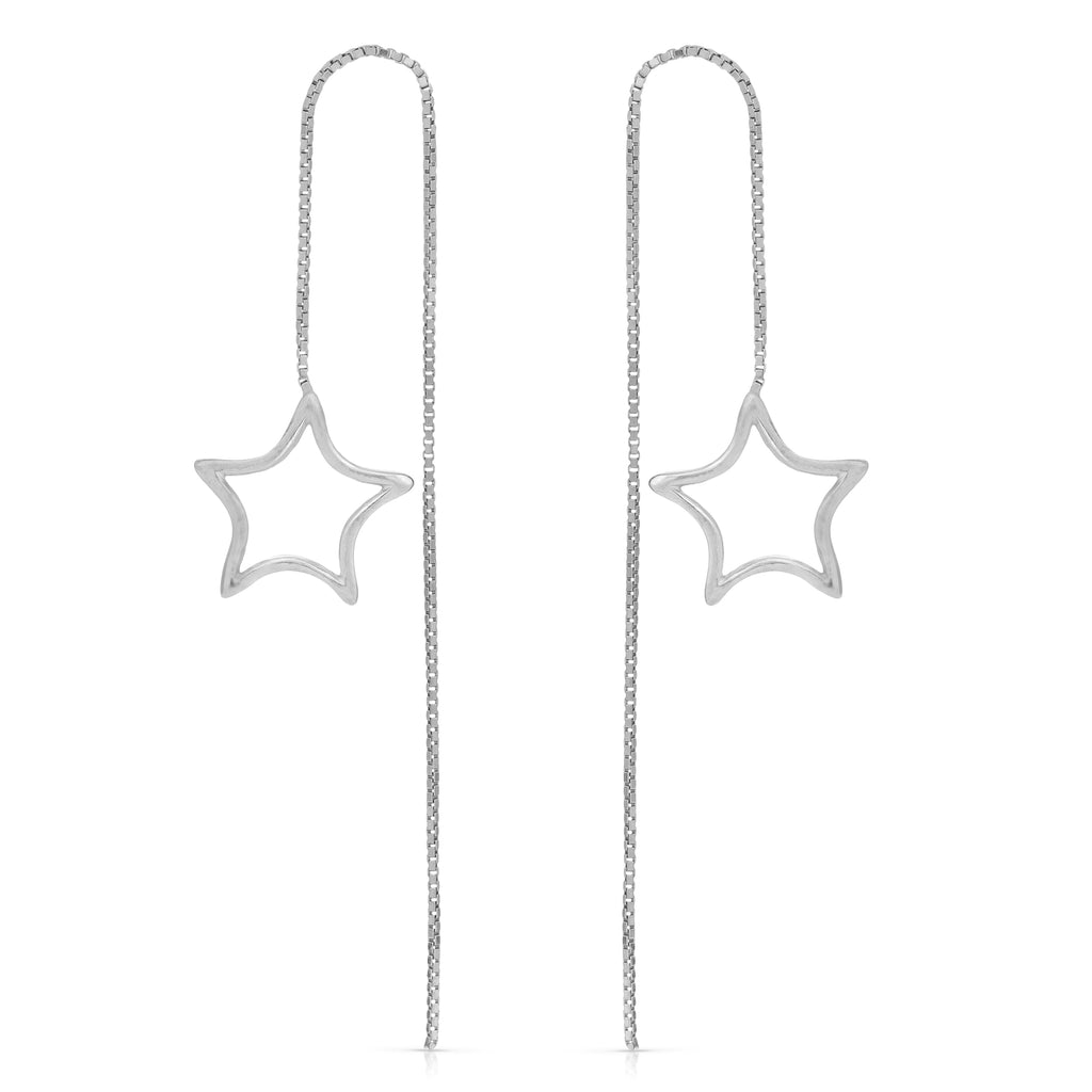 Sterling silver star ear threader
