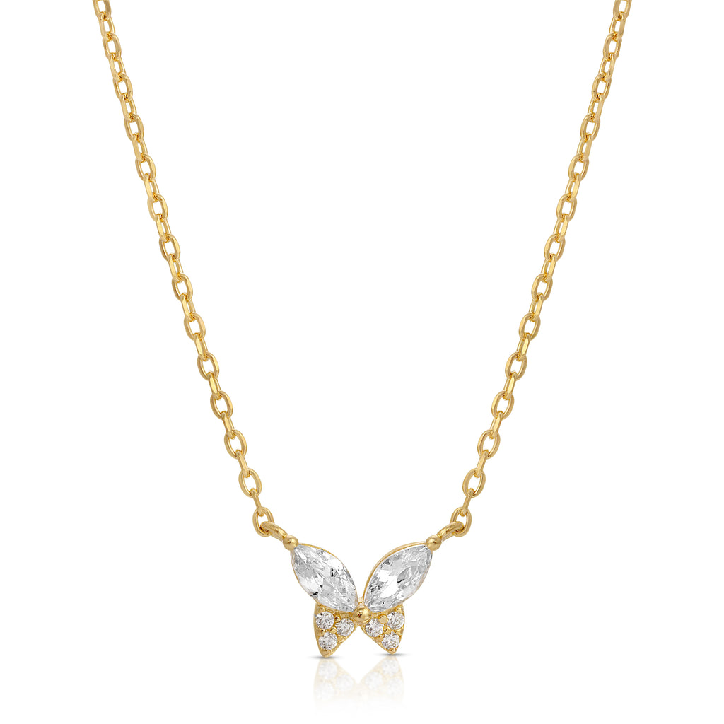 Monarch Butterfly Necklace Silver