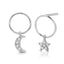 Moon and Star dangle Earring