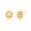 Moonstone sun stud earring sterling silver