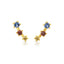Ear climber stud earrings in sterling silver