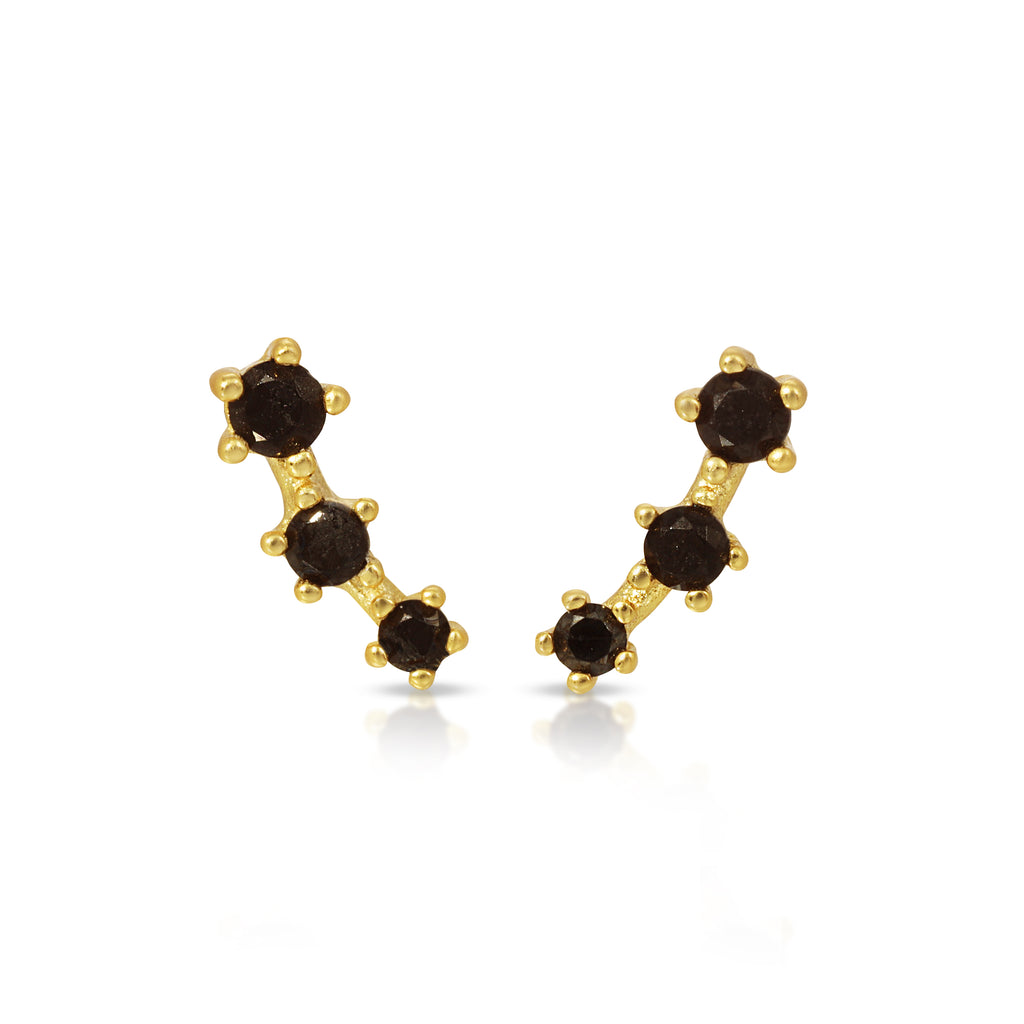 Ear climber stud earrings in sterling silver