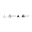 Onyx tiny triangle stud earring sterling silver