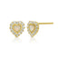 Opal heart stud earring sterling silver