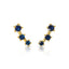 Ear climber stud earrings in sterling silver