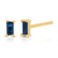 Baguette stud earring sterling silver-sapphire emerald, onyx, diamond simulants