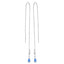 Sapphire tiny teardrop chain ear threader sterling silver