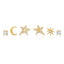 Set of 6 celestial tiny single stud earring sterling silver