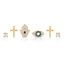 Set of 6 single protection stud earring 925 silver