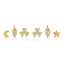 Set of 6 tiny single  tragus cartilage stud earring