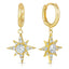 Sterling Silver North Star Hoop Earring