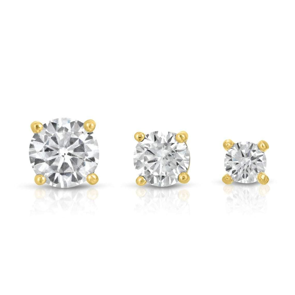 Tiny Round Diamond Stud Earrings Sterling silver