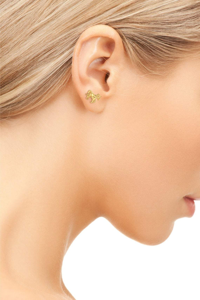 Unicorn tiny stud earring sterling silver