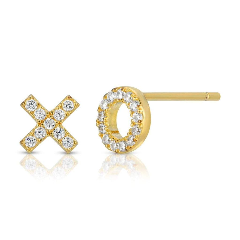 XO stud earring sterling silver