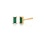 Baguette stud earring sterling silver-sapphire emerald, onyx, diamond simulants