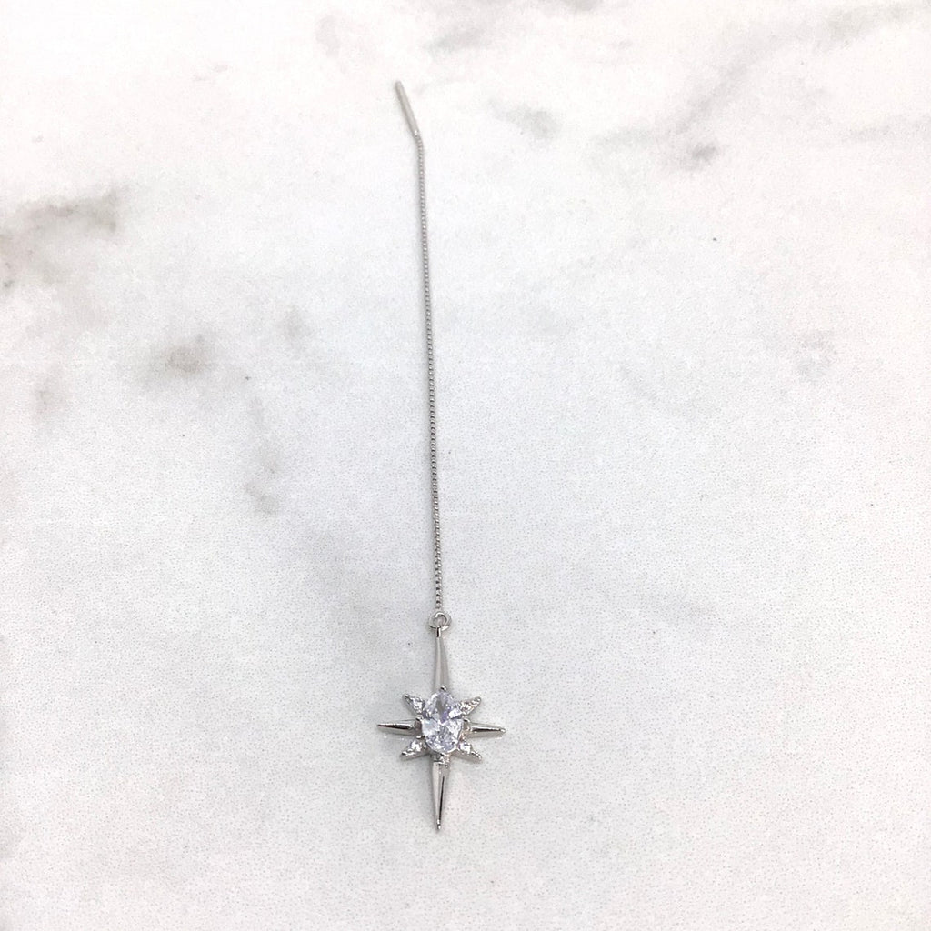 North Star ear threader sterling silver