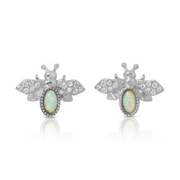 Opal fly sterling silver stud earrings