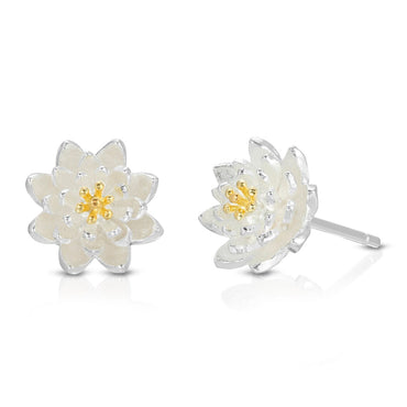 Lotus Flower Earrings, Flower Studs