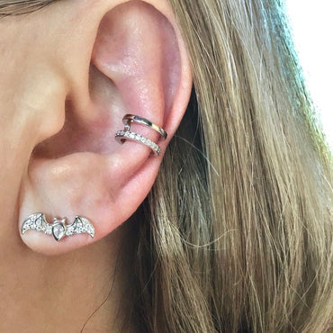 Double bend ear cuff sterling silver