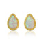Tiny opal teardrop sterling silver stud earrings