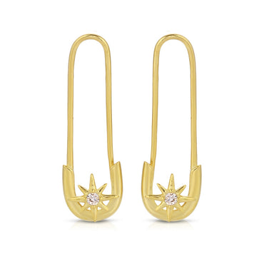 Safety pin earrings sterling silver