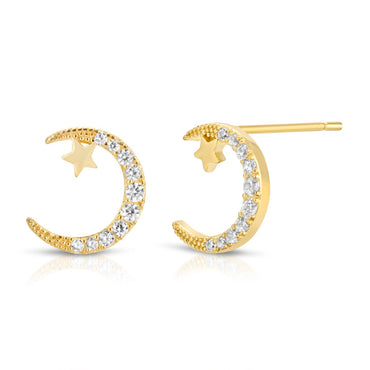 Moon and star earrings