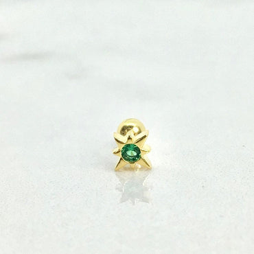 Tiny North Star labret stud earring sterling silver