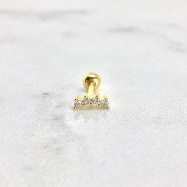 Tiny labret stud earring sterling silver