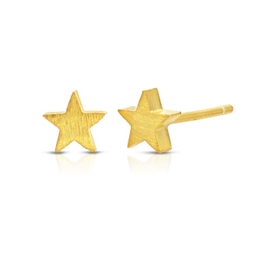 Sterling Silver Cute Dainty Tiny 3 D Star Stud Earrings