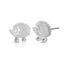 Cute hedgehog stud earring sterling silver