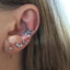 Tiny opal stud earring sterling silver