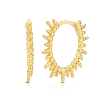 Sun hoop earring sterling silver