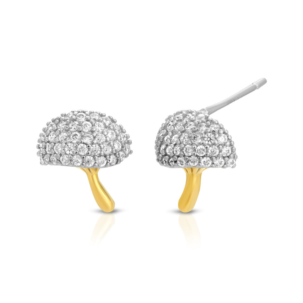 Mushroom stud earring sterling silver