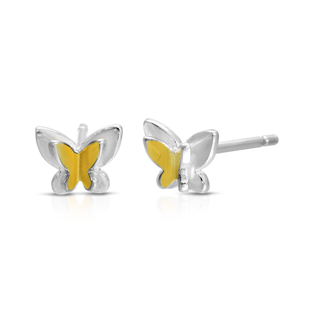 Cute butterfly stud earring sterling silver