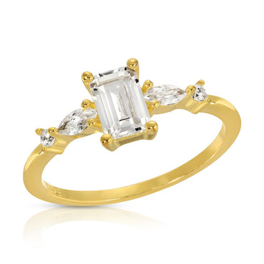 Baguette diamond simulant ring