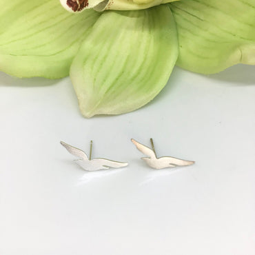 Bird stud sterling silver earrings