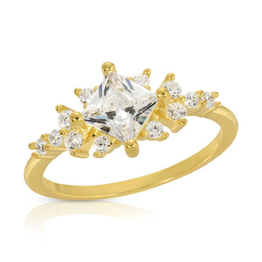 Rhombus diamond simulant ring