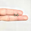 Tiny green twig stud earring sterling silver