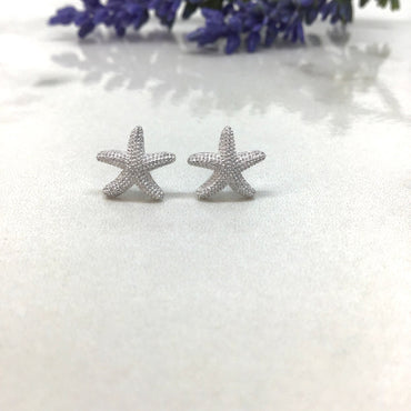 Sterling Silver Sea Starfish Earrings, Sea Star Studs