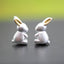 Tiny bunny stud earring sterling silver