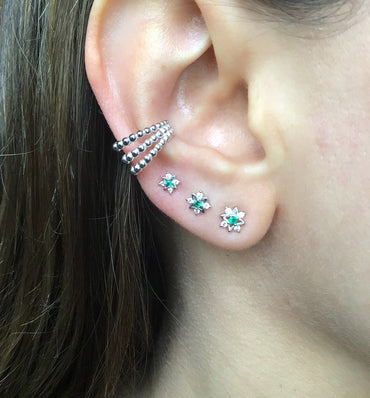 North Star stud earring sterling silver