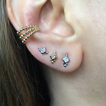 Tiny stud earring sterling silver