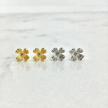 Tiny cherry blossom flower stud earrings sterling silver