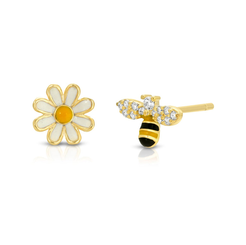 Bee Stud Earrings Sterling Silver