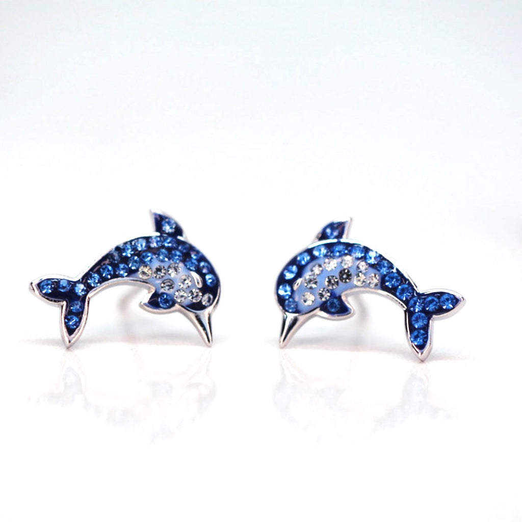 Blue Topaz Dolphin Earring