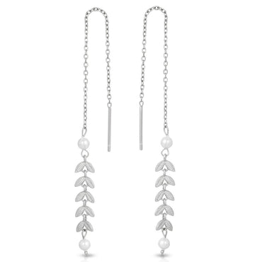 Chain Pearl Ear Threader Sterling Silver